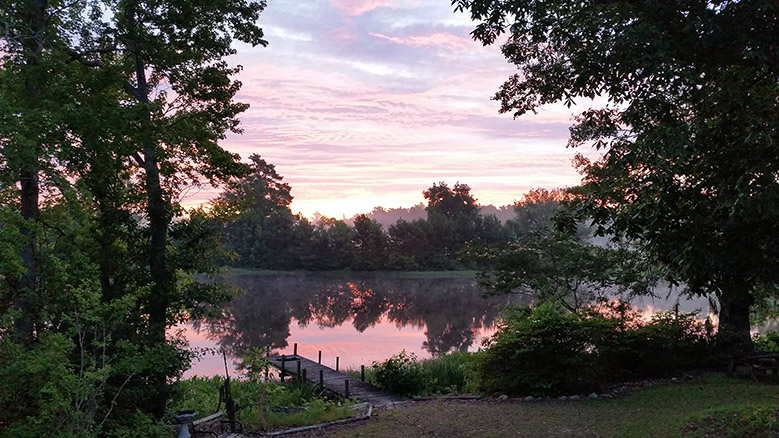 pond sunset